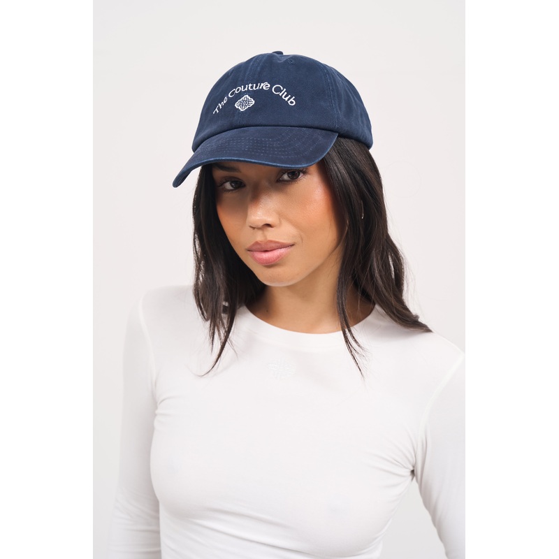 COUTURE EMBLEM WASHED CAP – NAVY