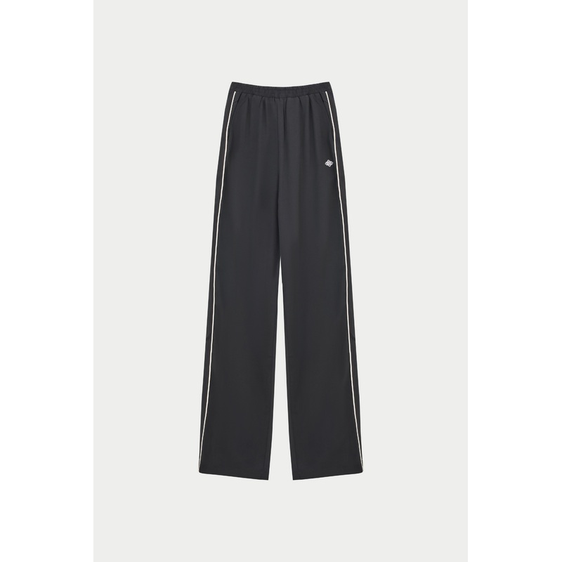 EMBLEM PIPED STRAIGHT LEG JOGGERS – BLACK