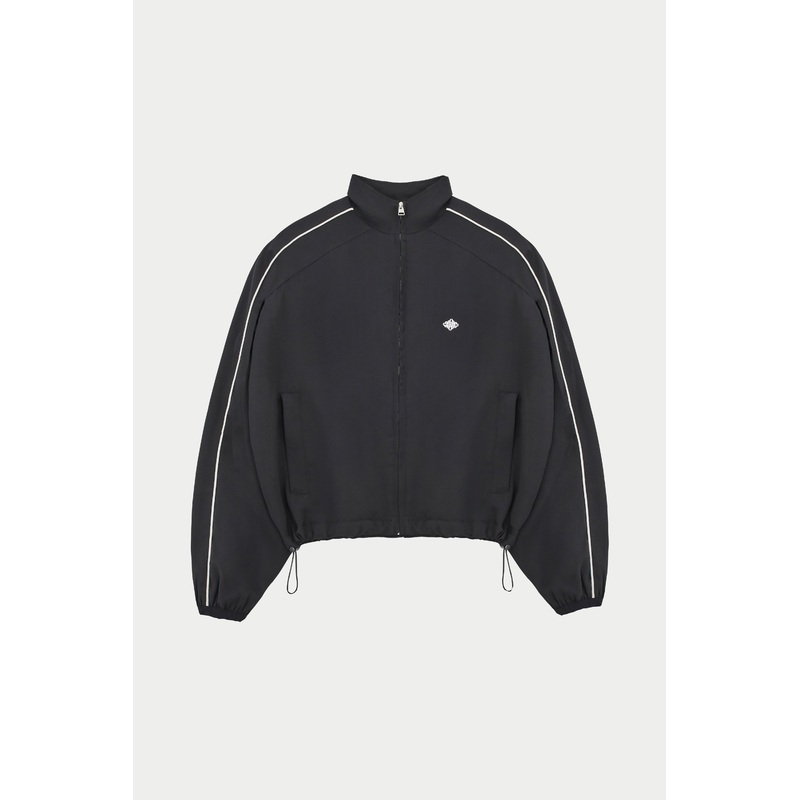 EMBLEM PIPED ZIP THROUGH JACKET – BLACK