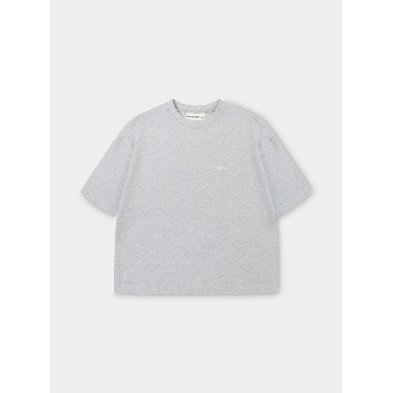 EMBLEM REGULAR FIT T-SHIRT – GREY MARL