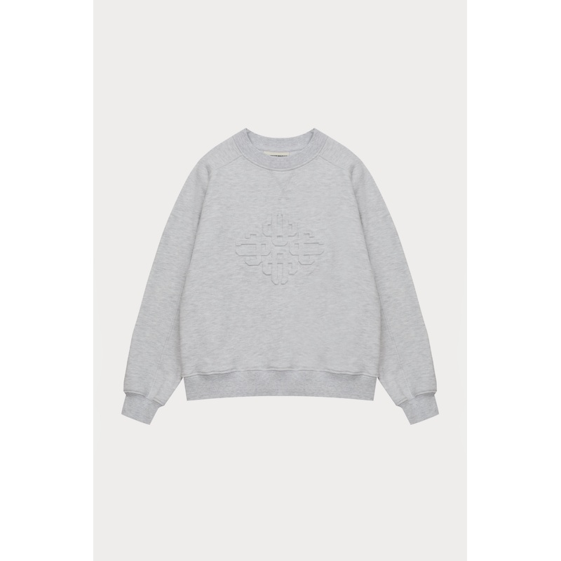 EMBOSSED SWEATSHIRT – GREY MARL