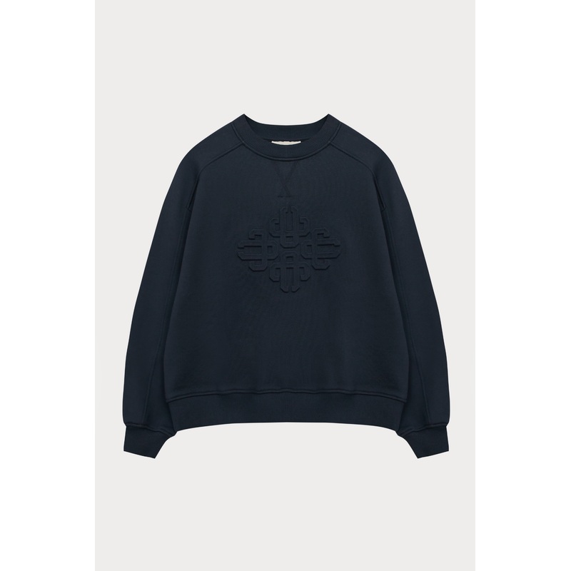 EMBOSSED SWEATSHIRT – NAVY|UK4|UK6|UK8|UK10|UK12|UK14|UK16