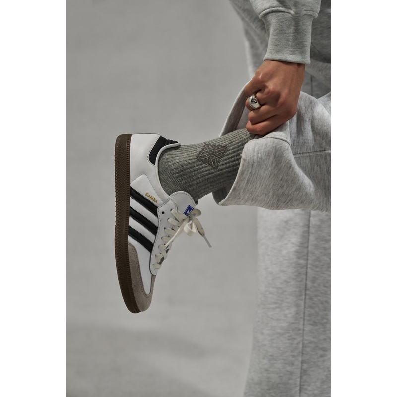 INTARSIA EMBLEM SPORTS SOCKS – GREY MARL