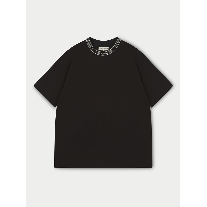 JACQUARD COLLAR T-SHIRT – BLACK