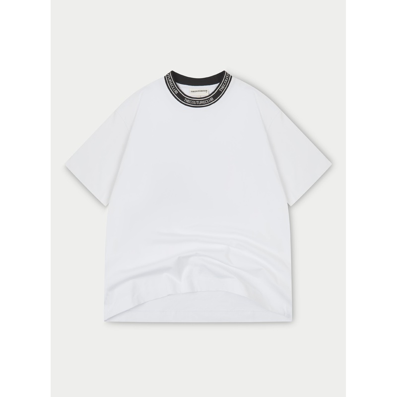 JACQUARD COLLAR T-SHIRT – WHITE