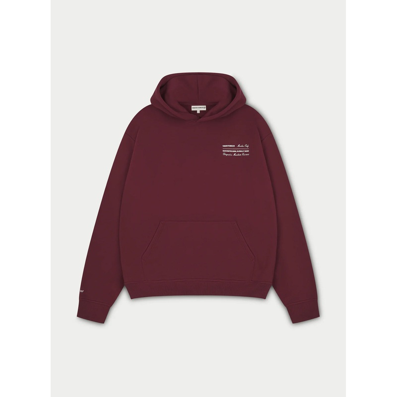 MISSION STATEMENT RELAXED HOODIE – BURGUNDY
