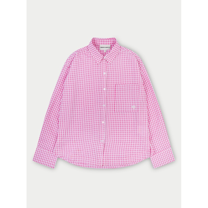 OVERSIZED GINGHAM SHIRT – PINK
