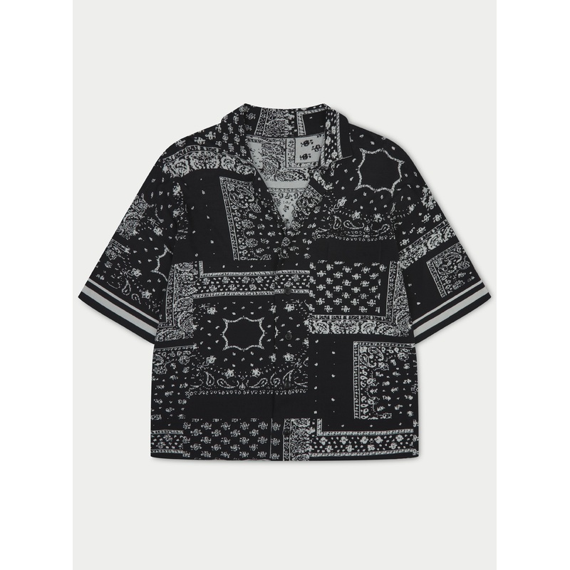 PAISLEY KNITTED SHIRT – BLACK|XS|S|M|L|XL