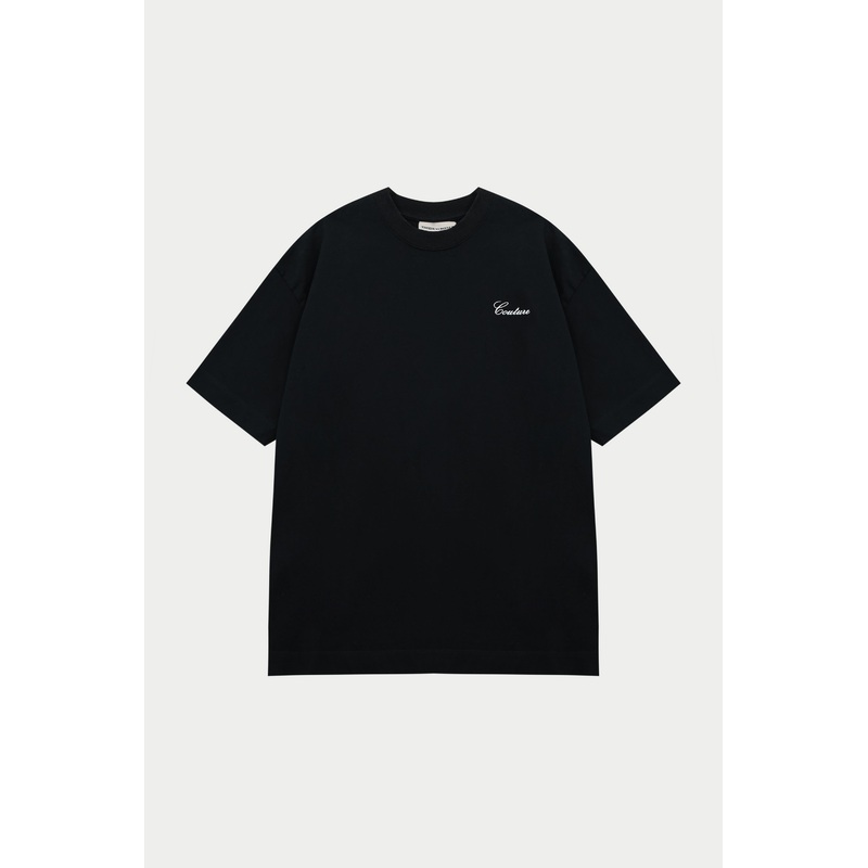 SCRIPT EMBROIDERED T-SHIRT – BLACK