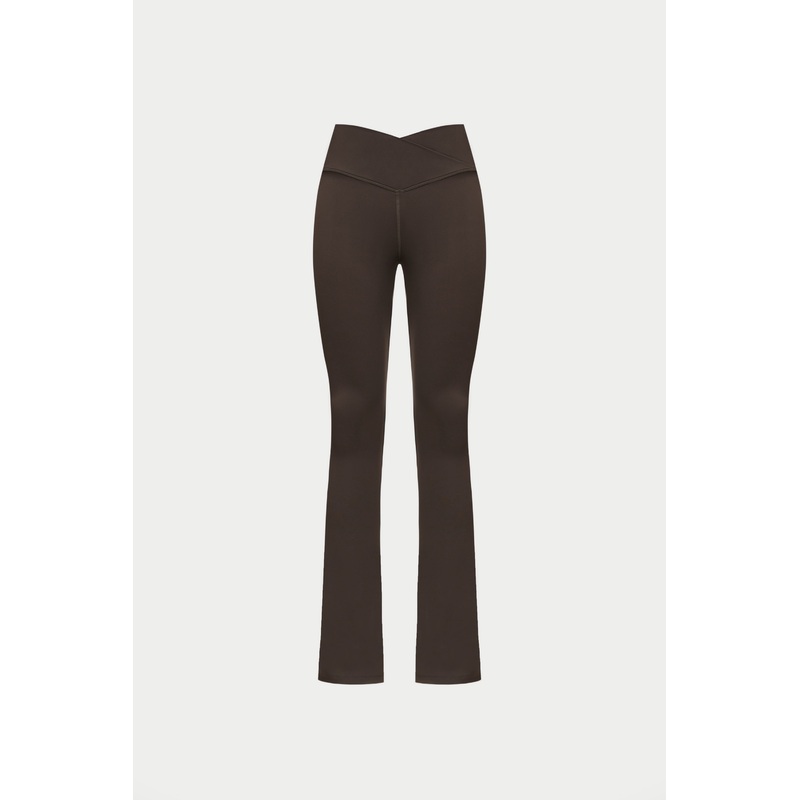 SCULPTING STRETCH ZIP HEM LEGGINGS – CHOCOLATE