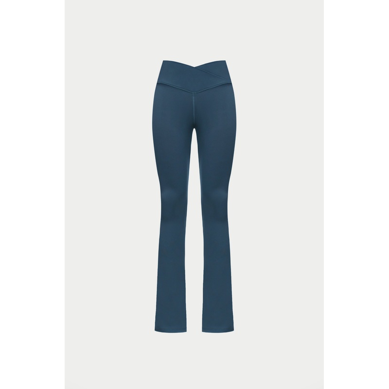 SCULPTING STRETCH ZIP HEM LEGGINGS – PETROL BLUE