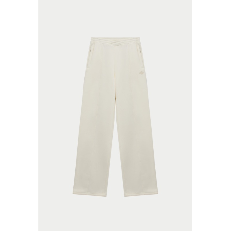 SEAM DETAIL CROSSOVER WAISTBAND JOGGERS – OFF WHITE
