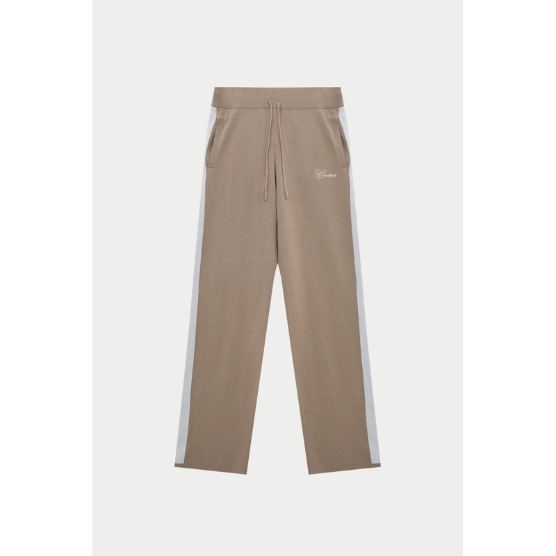 SIDE STRIPE KNITTED JOGGER – BEIGE