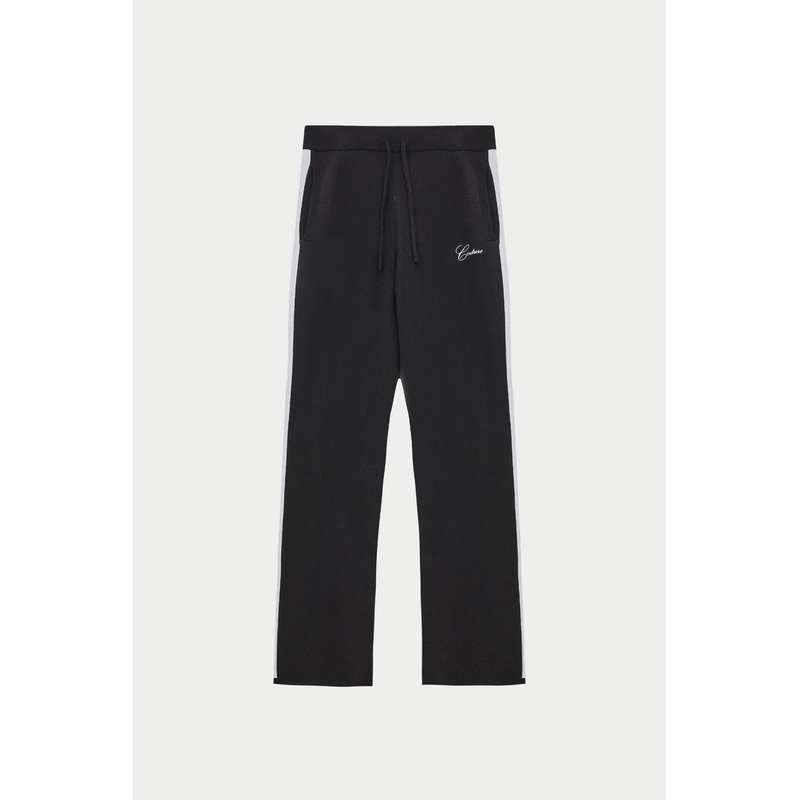 SIDE STRIPE KNITTED JOGGER – BLACK