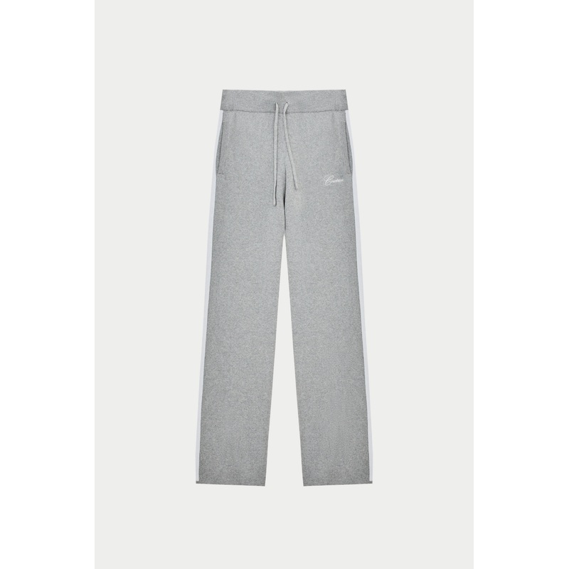 SIDE STRIPE KNITTED JOGGER – GREY MARL
