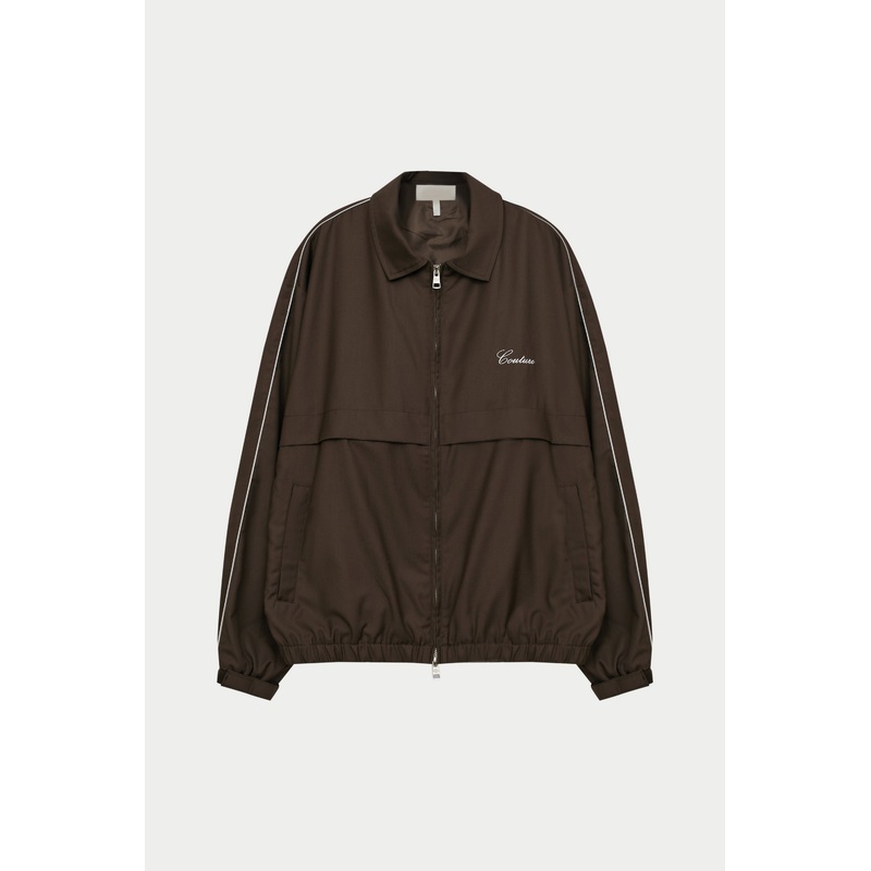SMART PIPED TRACK JACKET – BROWN