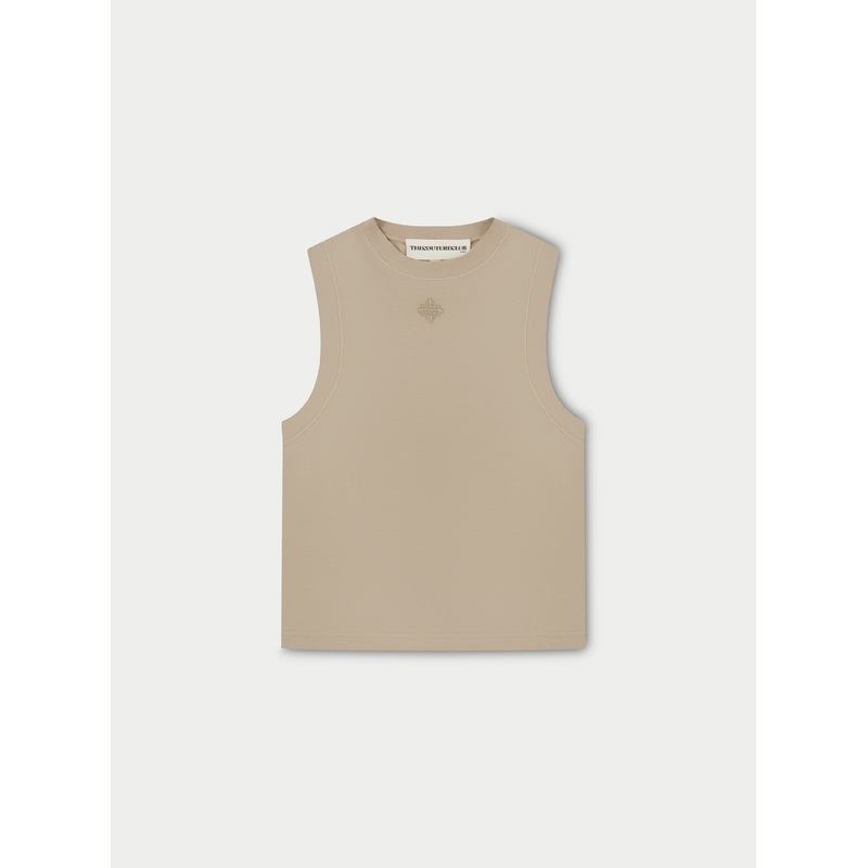 SOFT TOUCH HIGH NECK EMBLEM RACER – BEIGE