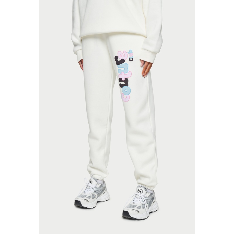 COUTURE BUBBLE OVERSIZED JOGGERS – OFF WHITE