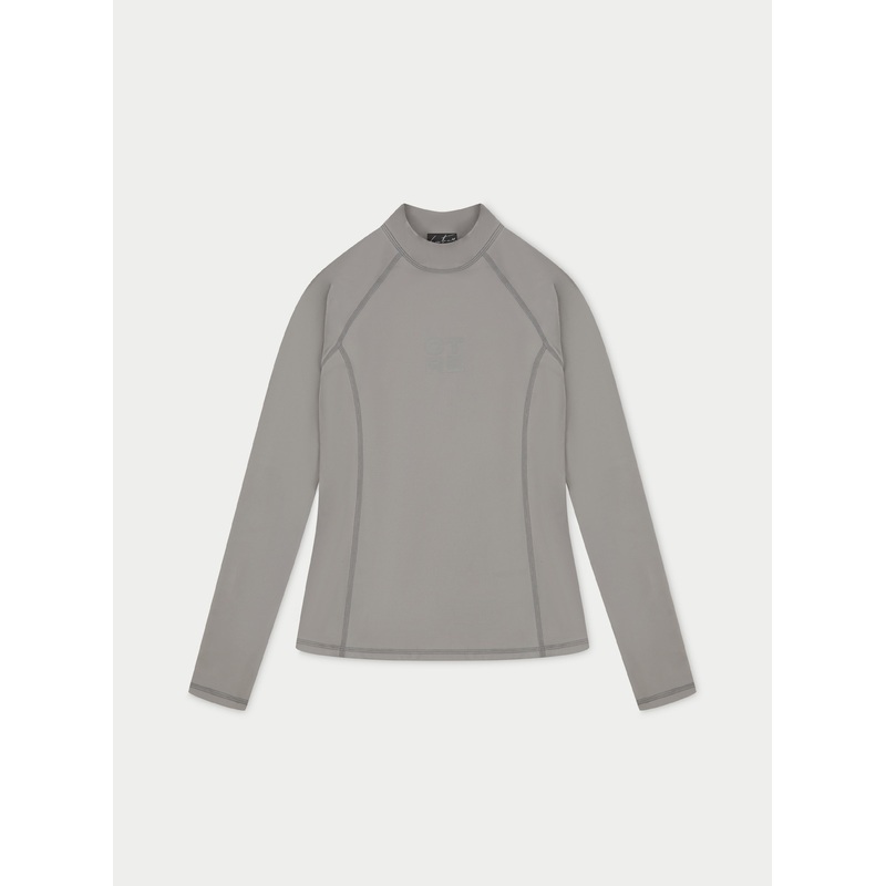 CTRE LONG SLEEVE MOCK NECK TOP – GREY