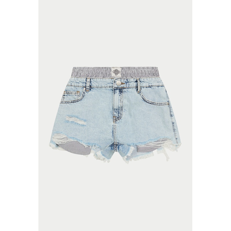 DOUBLE LAYER BOXER DENIM SHORTS – BLUE WASH
