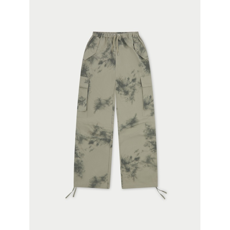 DRAPED CAMO OVERSIZED CARGOS – BEIGE