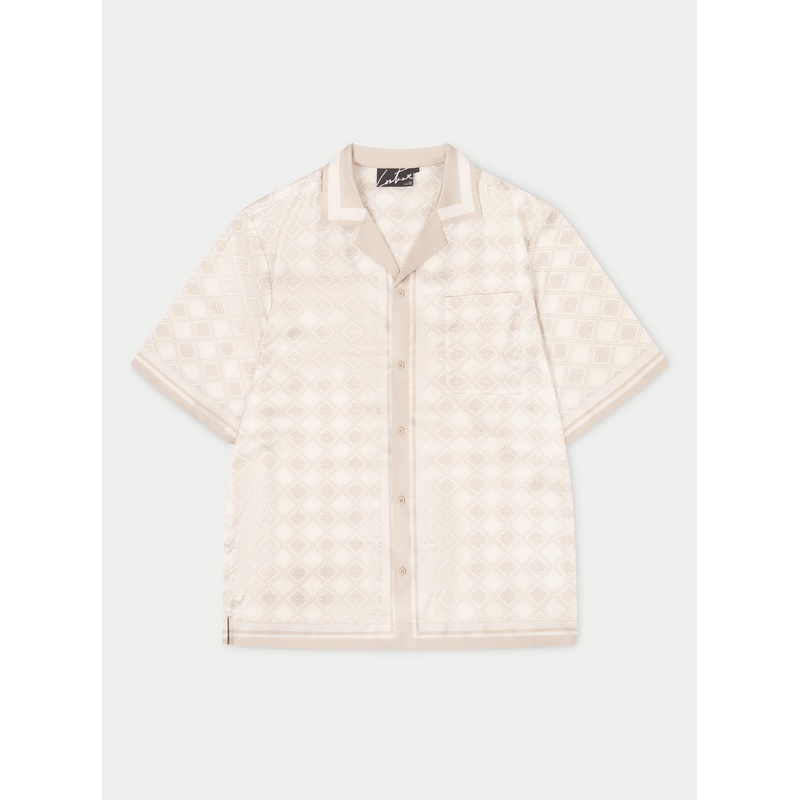 EMBLEM PRINT SHIRT – BEIGE|XS|S|M|L|XL|XXL|XXXL