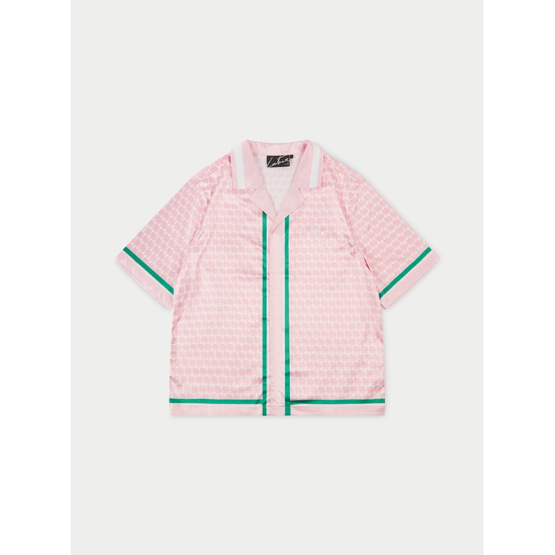 EMBLEM PRINTED RESORT SHIRT – PINK