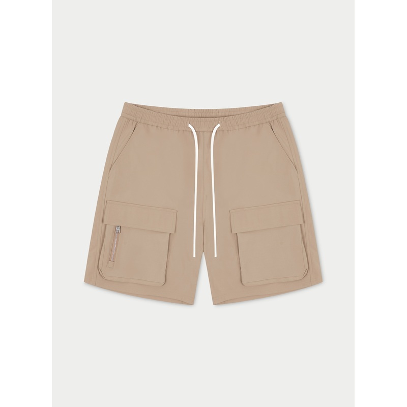 HEAVYWEIGHT ZIP CARGO SHORTS – BEIGE
