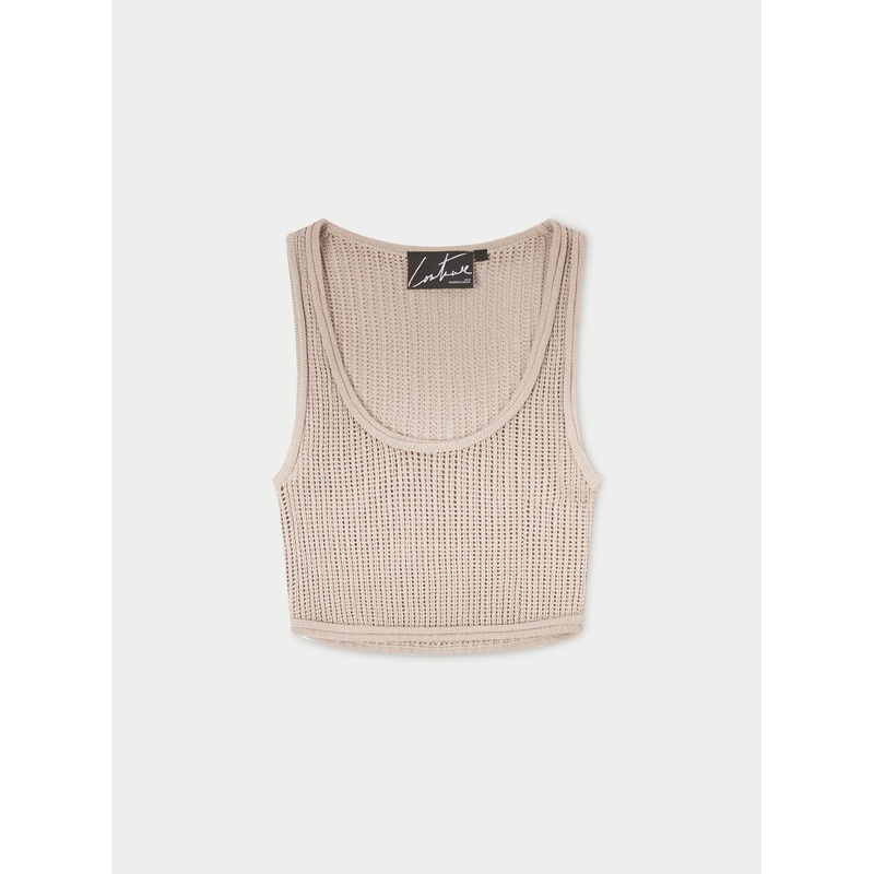 KNITTED VEST TOP – BEIGE|UK4|UK6|UK8|UK10|UK12|UK14|UK16|UK18