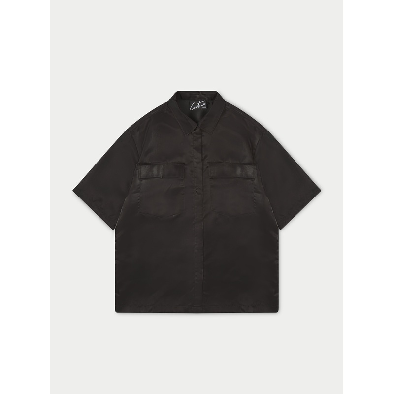 LOVE ALWAYS ORGANZA SHIRT – BLACK