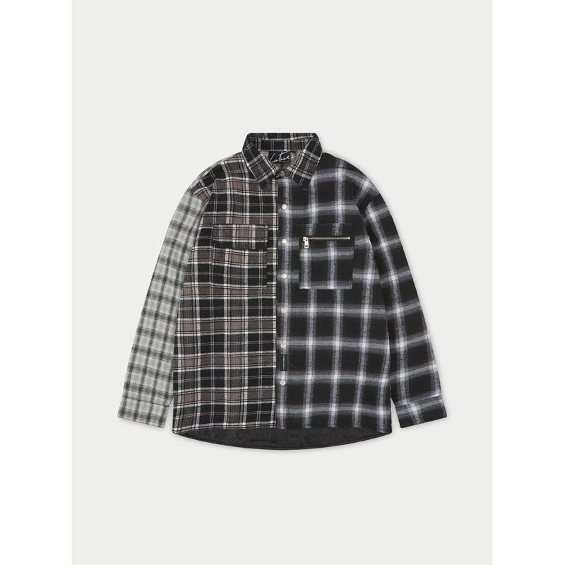 PADDED FLANNEL SHACKET – BLACK