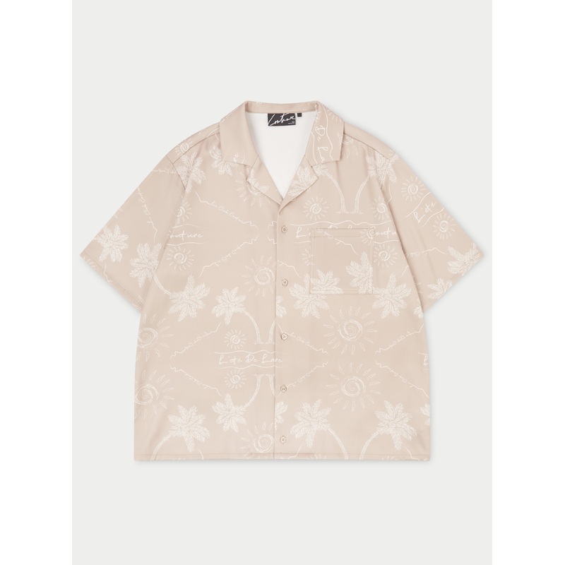 PALM PRINT SHIRT – BEIGE|XS|S|M|L|XL|XXL|XXXL