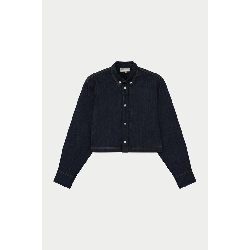 RELAXED LONG SLEEVE DENIM SHIRT – DARK INDIGO