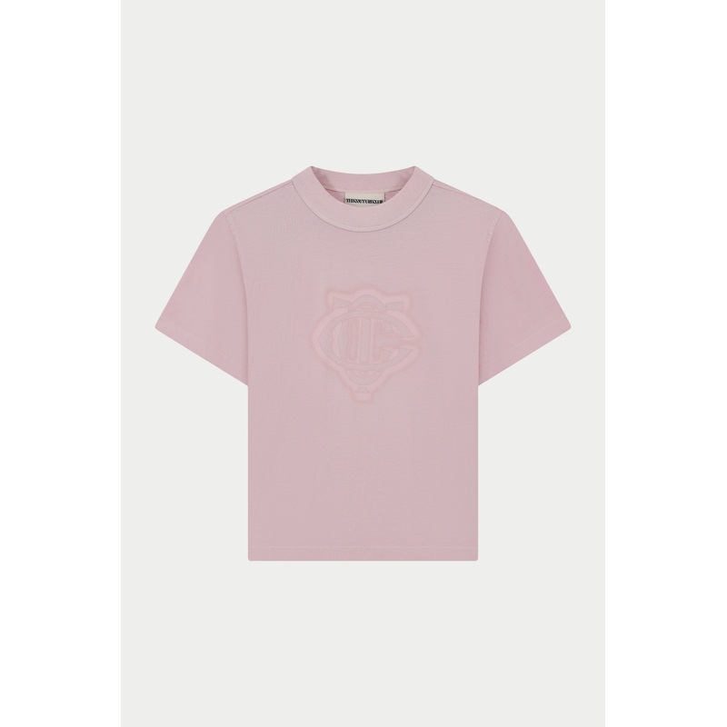 SHADOW PRINT EMBLEM T-SHIRT – WASHED PINK