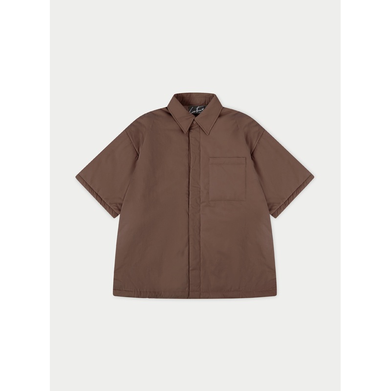 SHORT SLEEVE PADDED SHIRT – BROWN