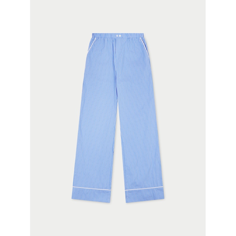 STRIPE PIPED EMBLEM TROUSERS – BLUE