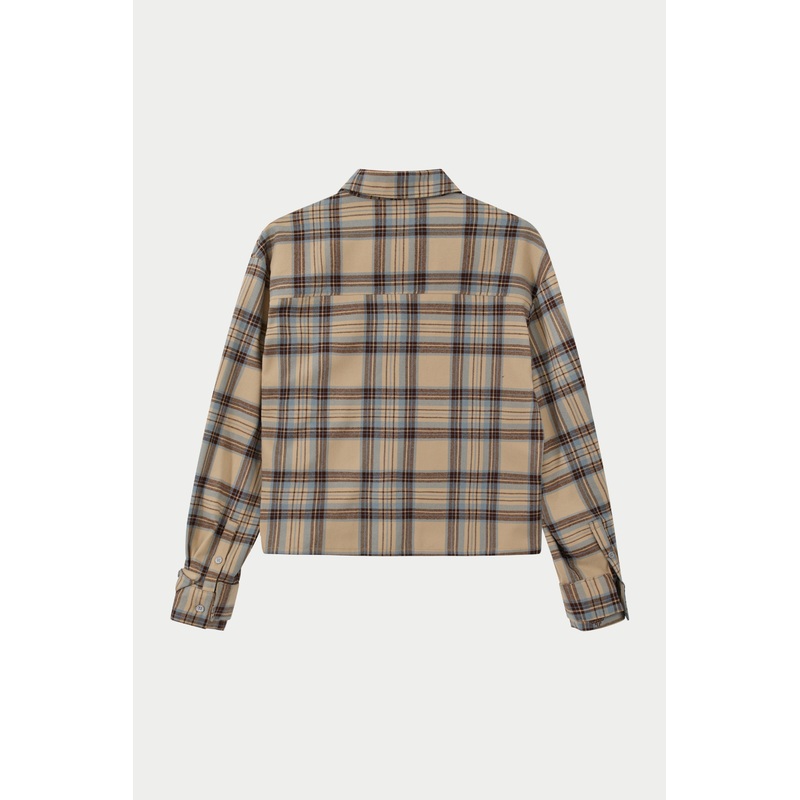 BRUSHED CHECK SHIRT – BEIGE|UK4|UK6|UK8|UK10|UK12|UK14|UK16|UK18