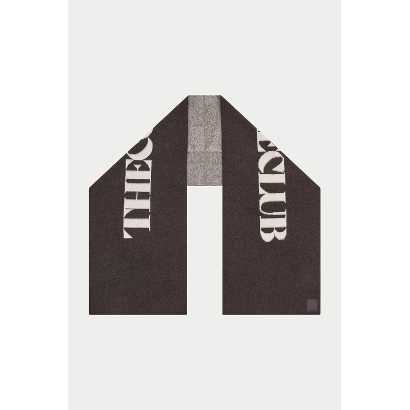 COPYRIGHT KNIT SCARF – BROWN|ONESIZE