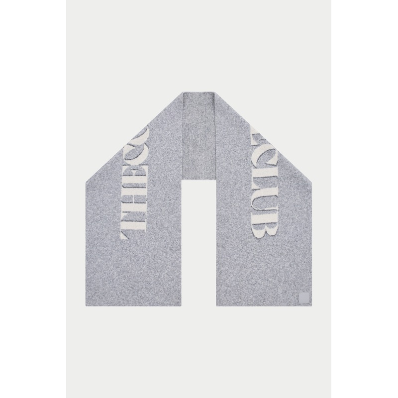 COPYRIGHT KNIT SCARF – GREY MARL