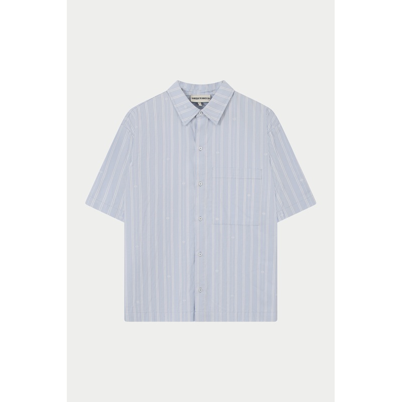 EMBLEM STRIPE SHIRT – BLUE|XS|S|M|L|XL|XXL