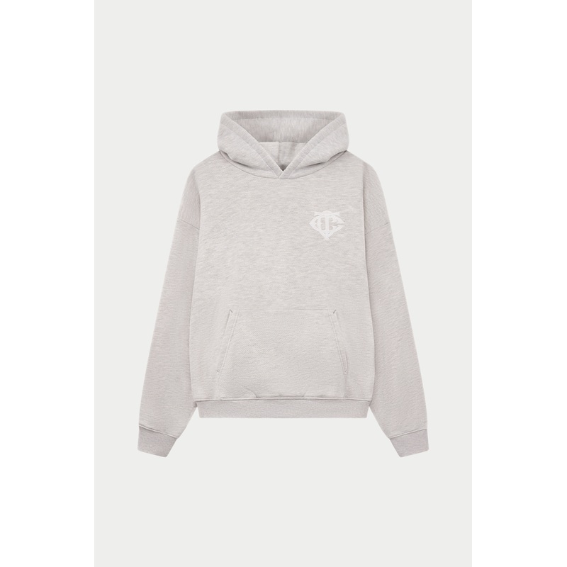 HEAVYWEIGHT MONOGRAM EMBLEM HOODIE – GREY MARL