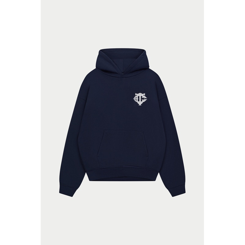 HEAVYWEIGHT MONOGRAM EMBLEM HOODIE – NAVY