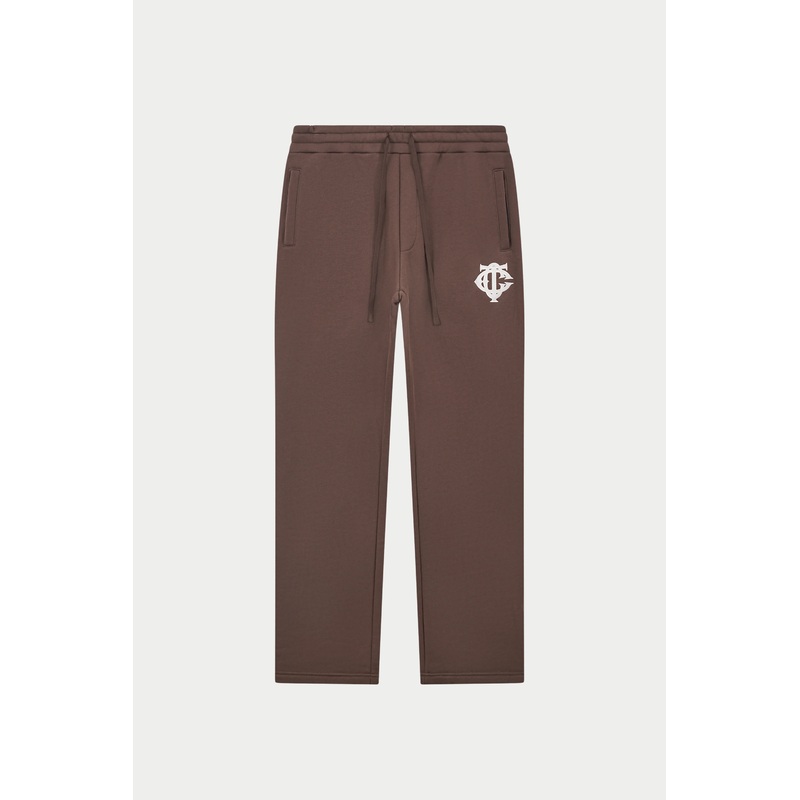 HEAVYWEIGHT MONOGRAM EMBLEM JOGGERS – BROWN
