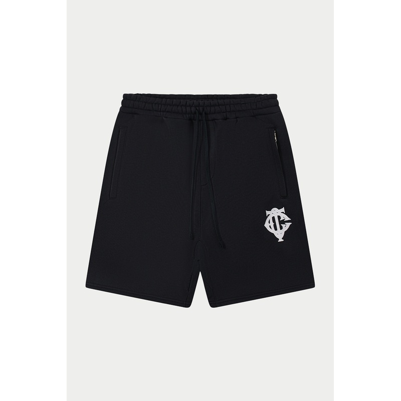 HEAVYWEIGHT MONOGRAM EMBLEM SHORTS – BLACK