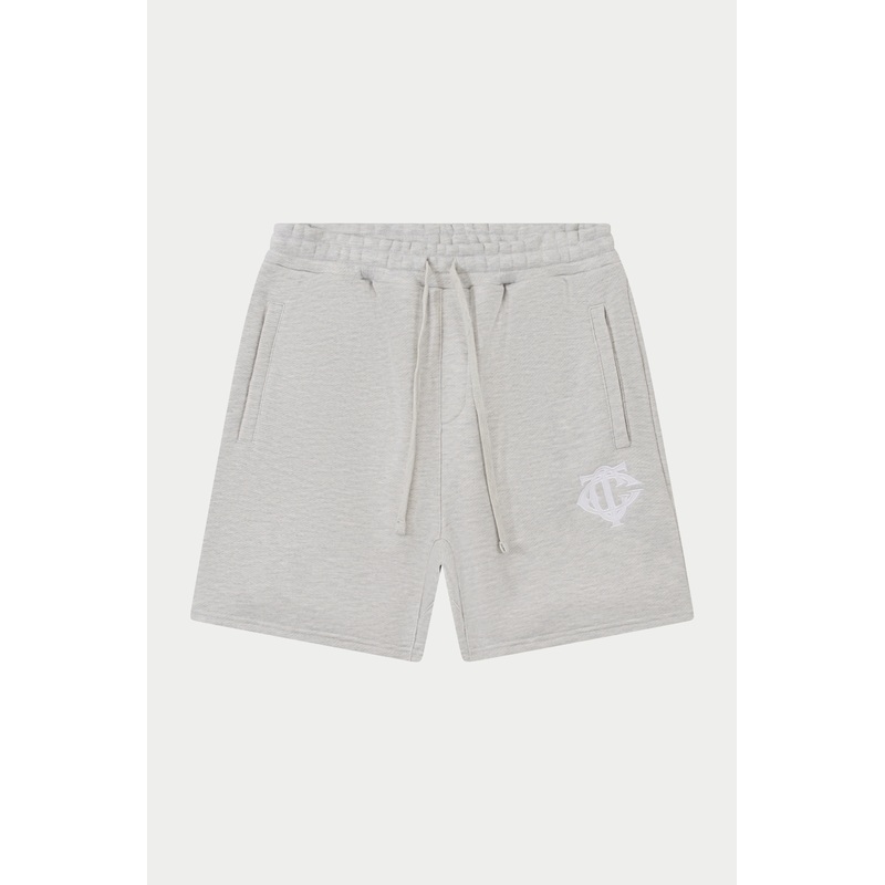 HEAVYWEIGHT MONOGRAM EMBLEM SHORTS – GREY MARL