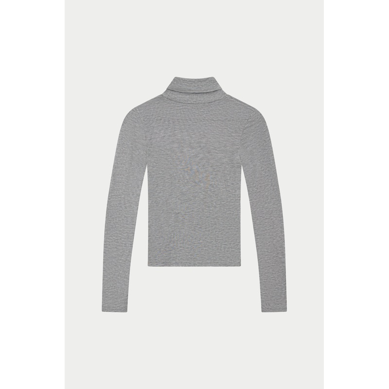 LIGHTWEIGHT ROLL NECK TOP – GREY