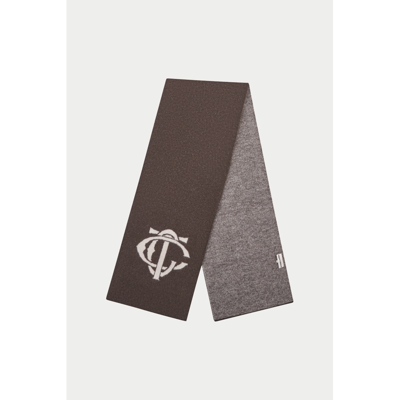 MONOGRAM EMBLEM SCARF – BROWN|ONESIZE