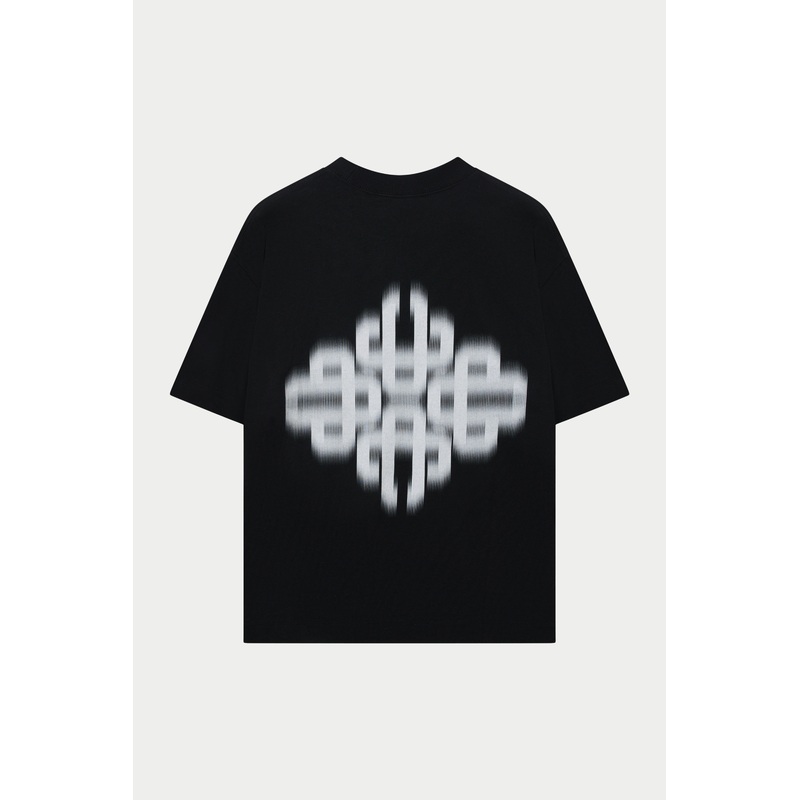 MOTION BLURRED EMBLEM T-SHIRT – BLACK