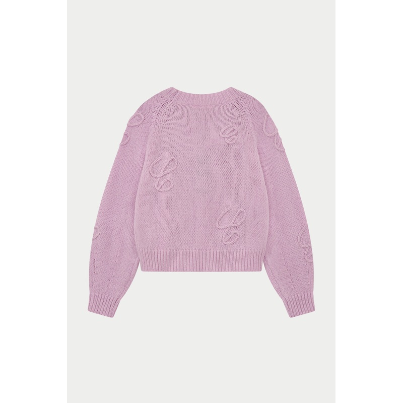 SCRIPT APPLIQUE OVERSIZED JUMPER – PINK