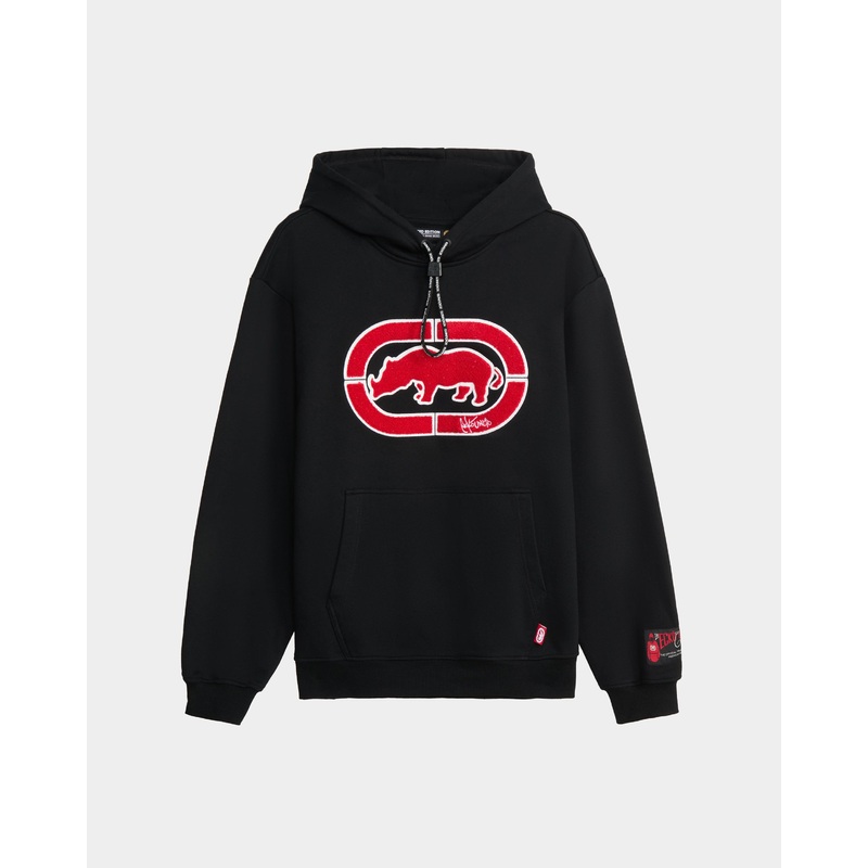 Chenille Rhino Brand Hoodie|S|M|L|XL|2XL|3XL|4XL|Black